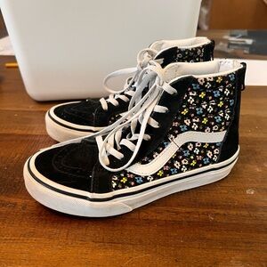 Vans Kids Black Floral High-Top Sneakers